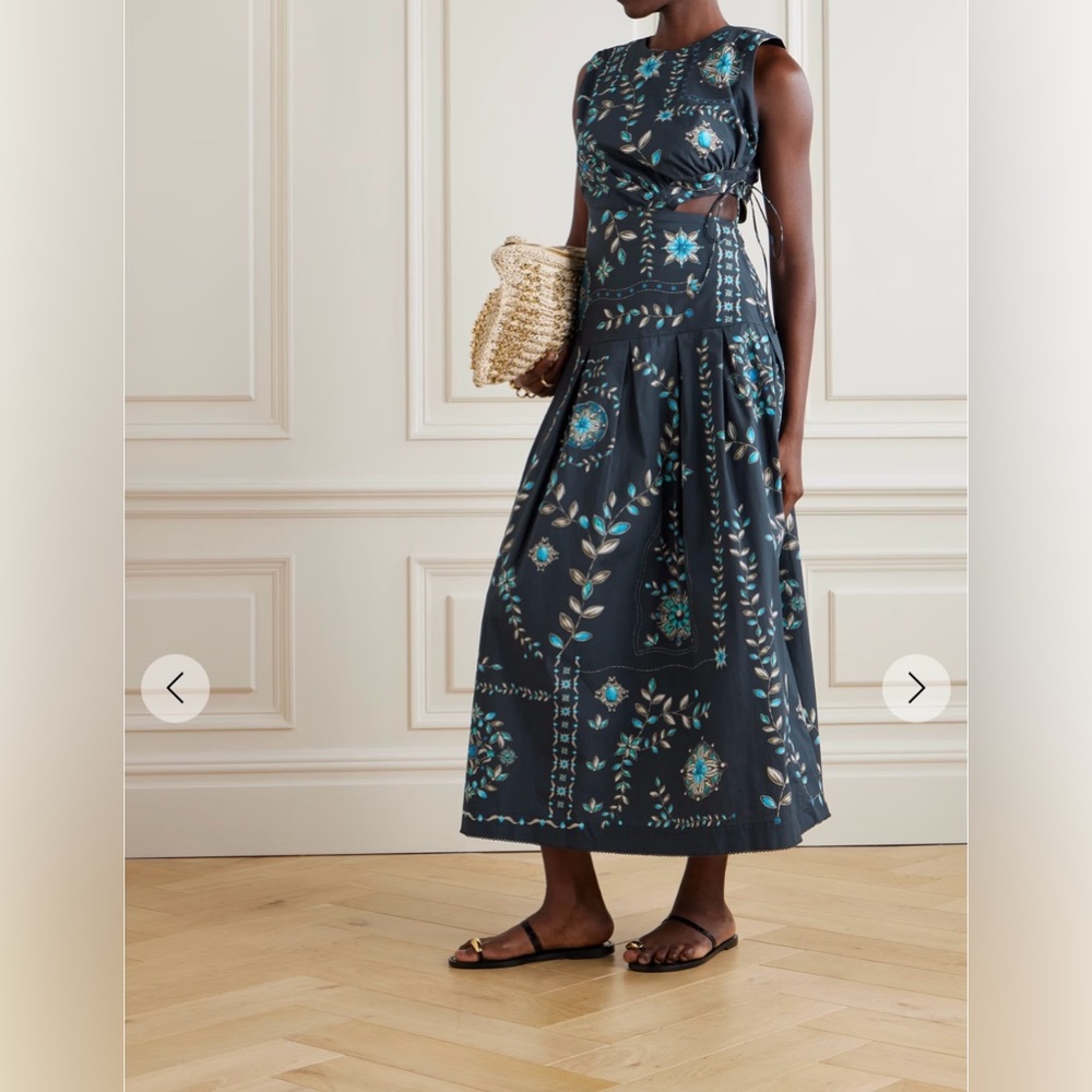 NWT Agua by Agua Bendita - Otoño Relicario dress, blue multi, in Medium